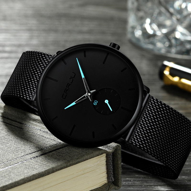 Relógio Masculino CRRJU Minimalista Luxo - Oferta Válida Apenas Hoje